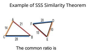 Example of SSS Similarity Theorem
The common ratio is
 