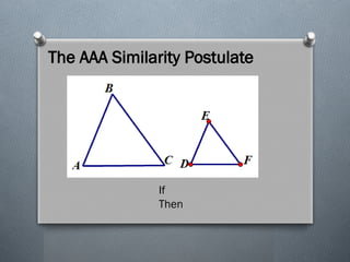 The AAA Similarity Postulate
If
Then
 