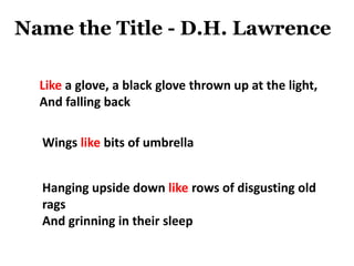 Simile Metaphor Personification