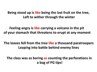 Simile Metaphor Personification