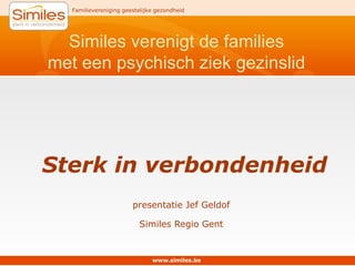 Similes verenigt de  families  met een psychisch ziek gezinslid   ,[object Object],www.similes.be  