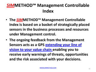 SIMMETHOD™ Management Controllable
             Index
• The SIMMETHOD™ Management Controllable
  Index is based on a baske...