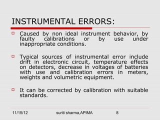 Error Instrumentation errors | PPT
