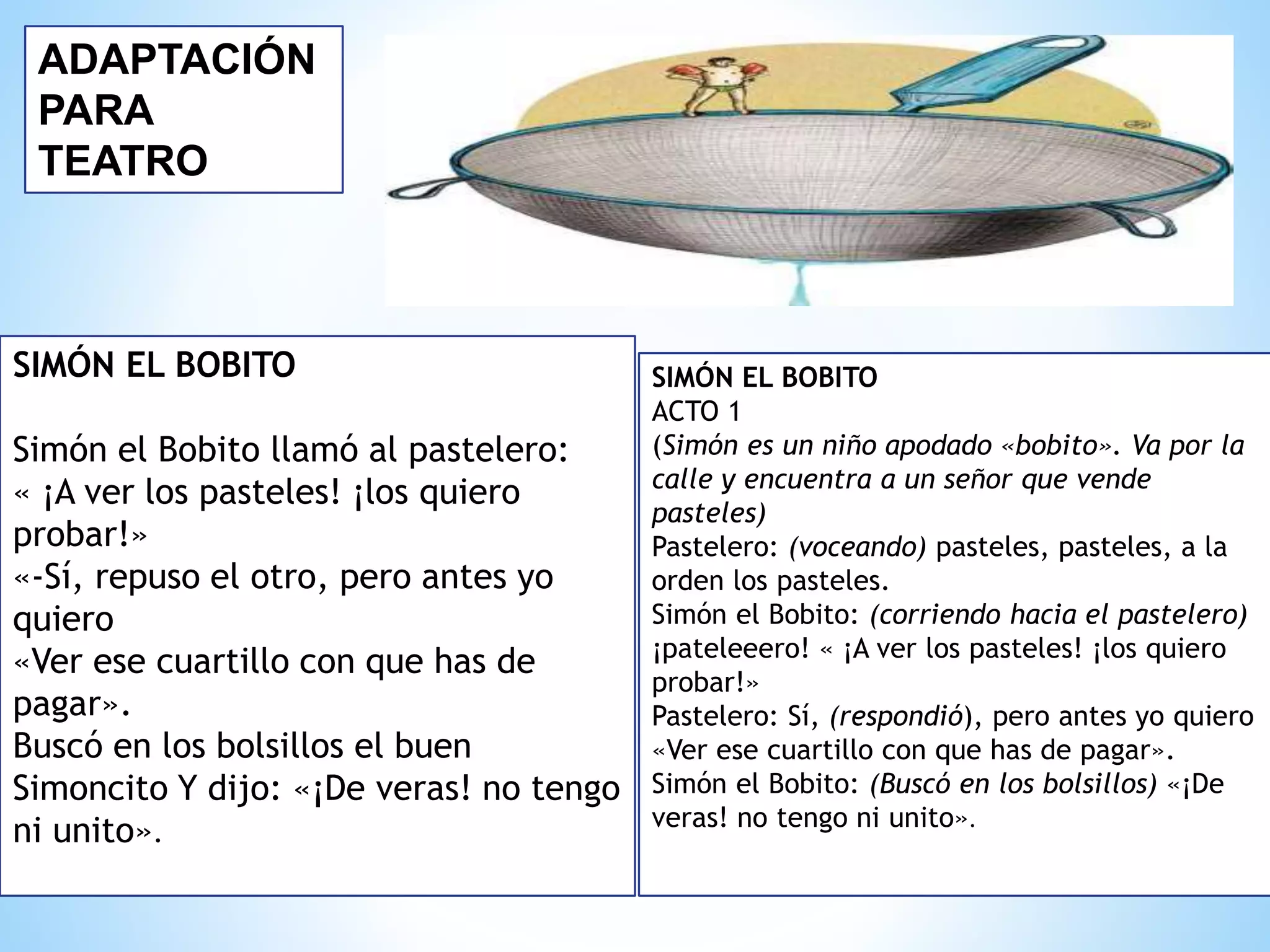 Simón el bobito teatro | PPTX
