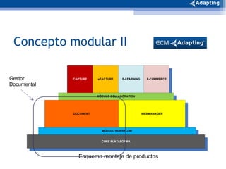Concepto modular II Esquema montaje de productos Gestor Documental 