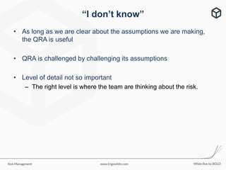 User friendly risk management - Simon White | PDF