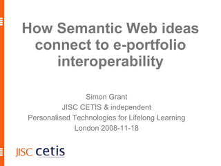 How Semantic Web ideas connect to e-portfolio interoperability ,[object Object],[object Object],[object Object],[object Object]