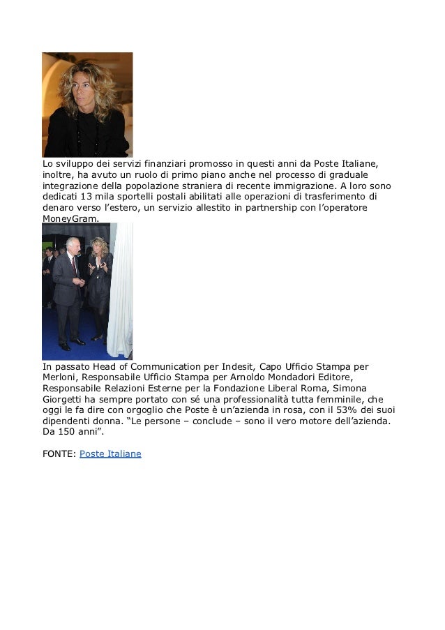 Poste italiane, simona giorgetti: mostra 150 anni dedicati al futuro. Poste italiane immigrazione
