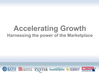 Accelerating Growth
Harnessing the power of the Marketplace
 