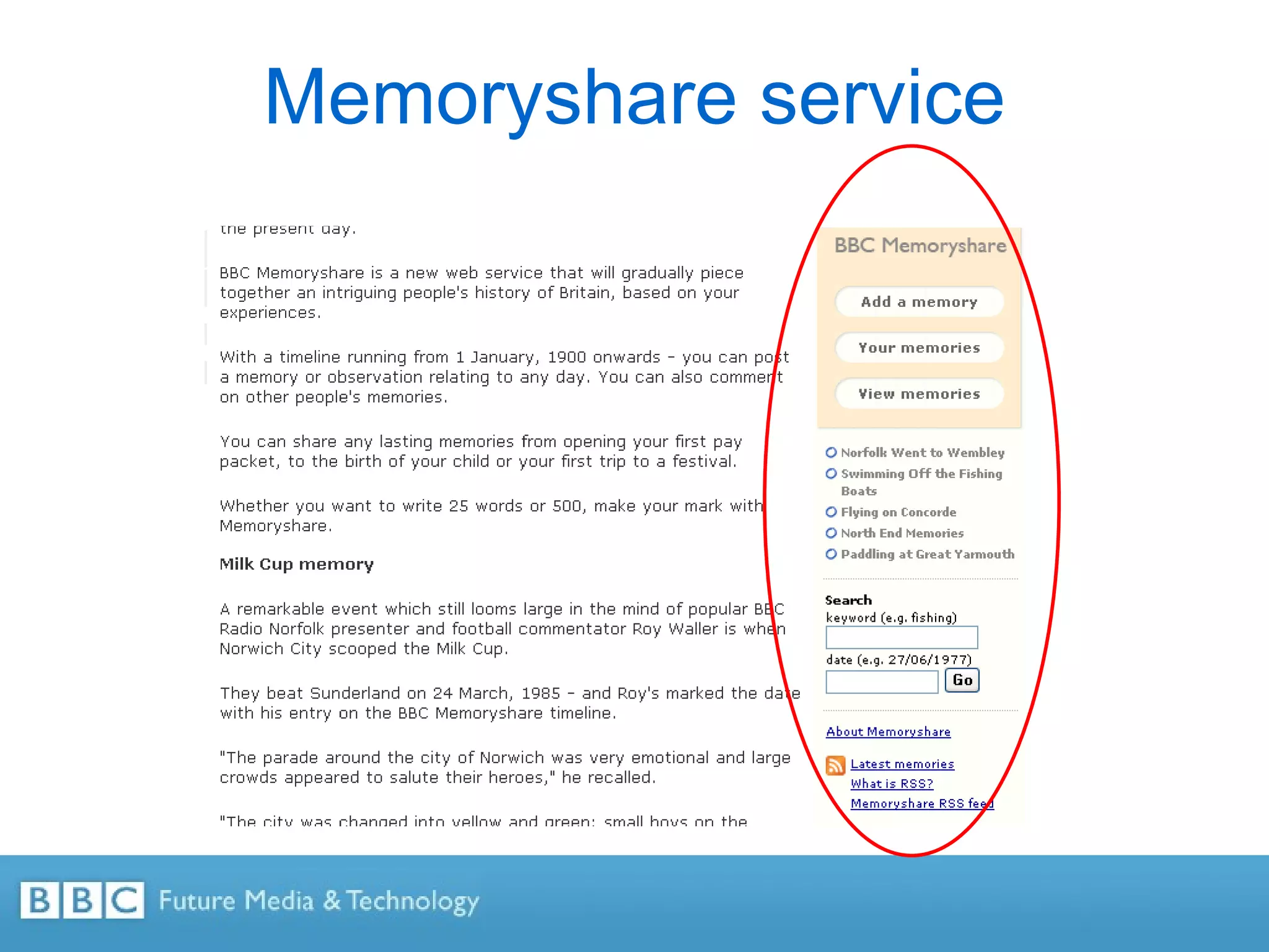 Memoryshare service 