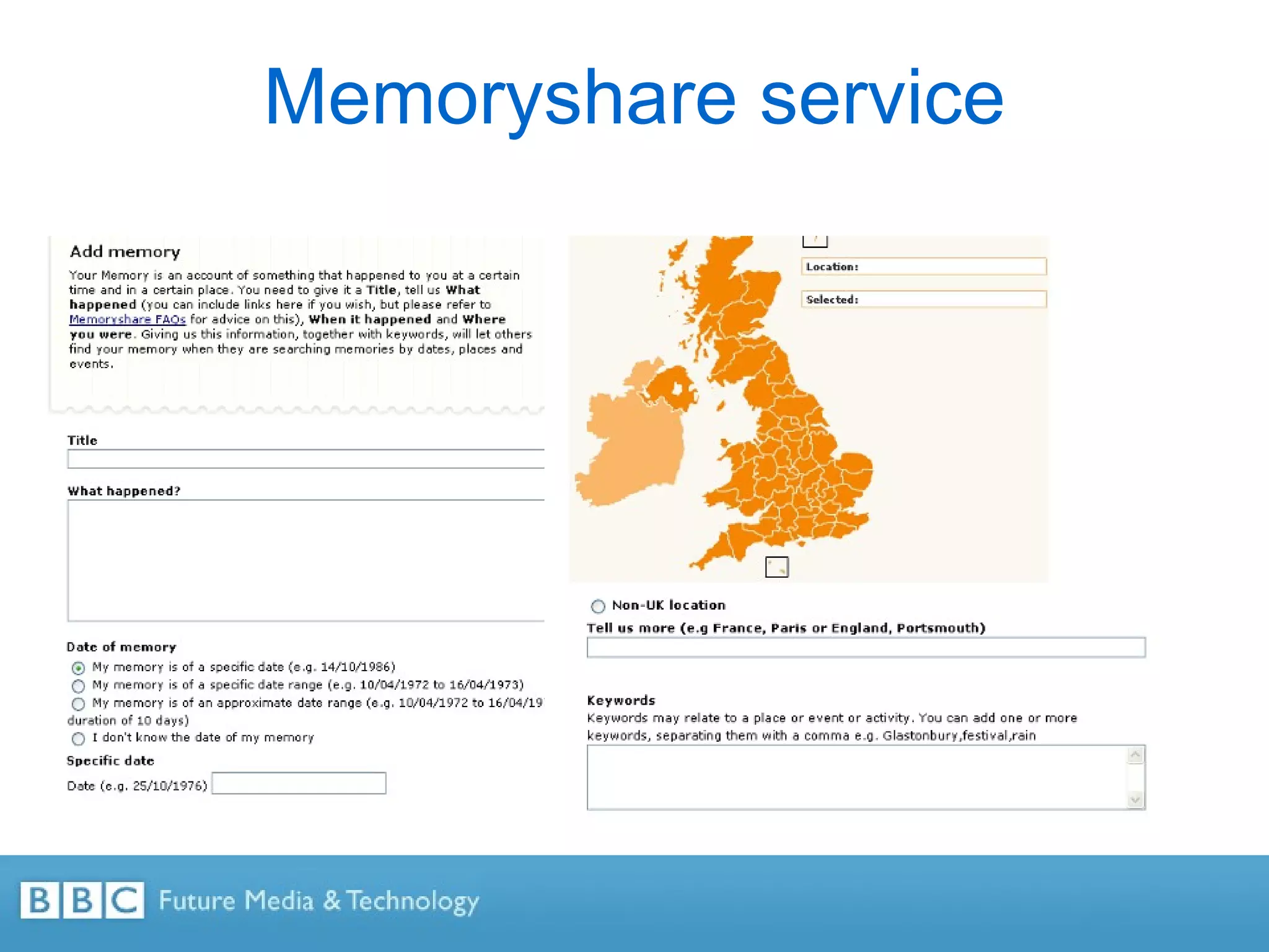 Memoryshare service 