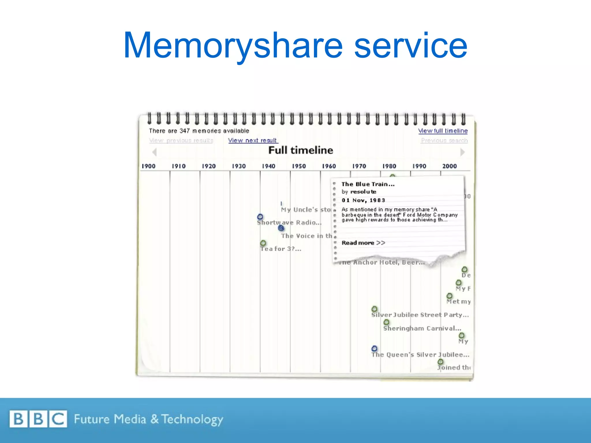 Memoryshare service 