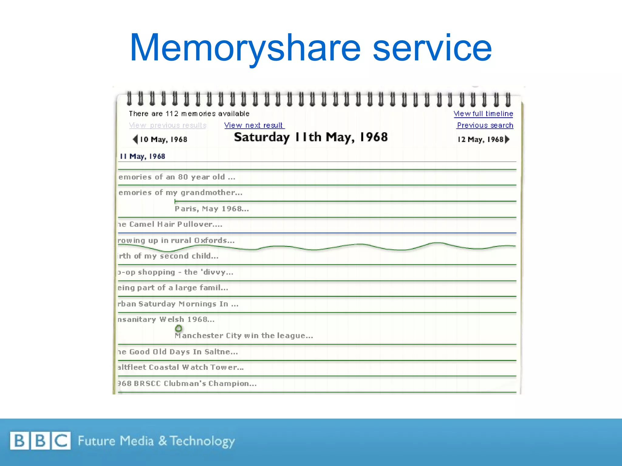 Memoryshare service 