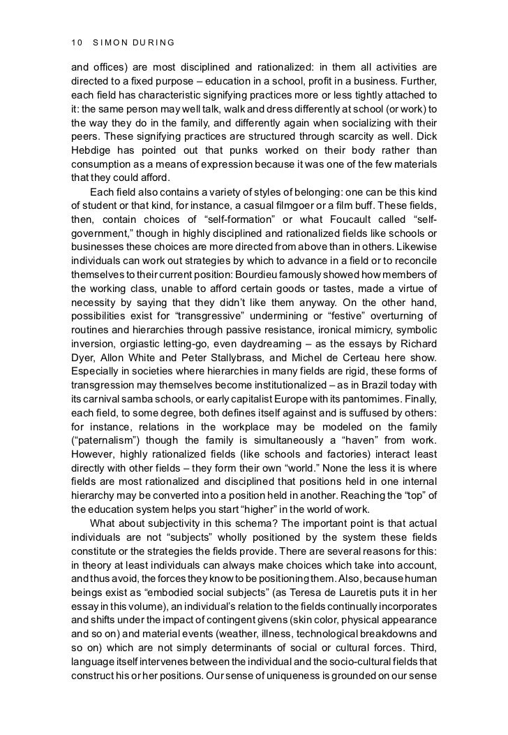 Simon During The Cultural Studies Reader Introduction As Cultural Studies Essays Written By High School Students also Essay Examples High School English Essay Topics For Students
