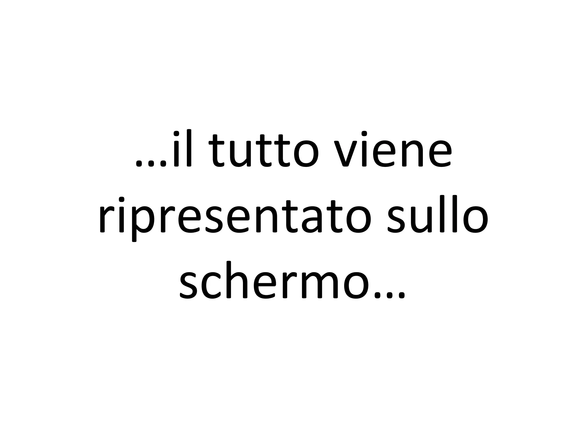 …il tutto viene
ripresentato sullo
    schermo…
 