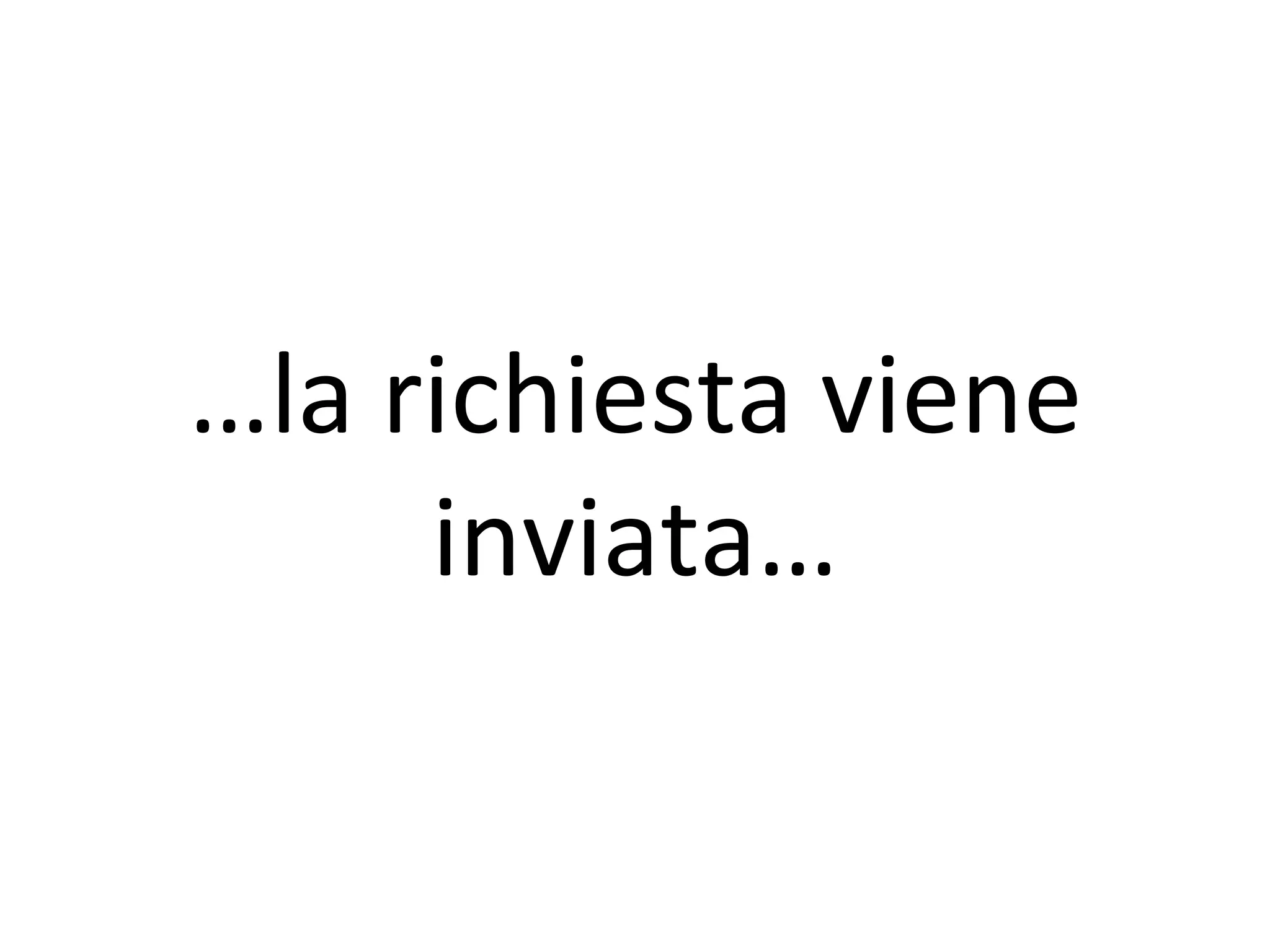 …la richiesta viene
     inviata…
 