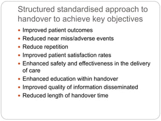 Quality Improvement Through Effective Staff Handover | PPTX