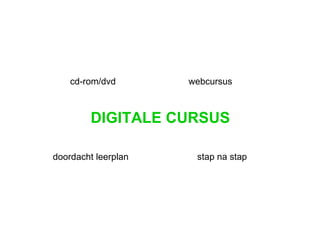 DIGITALE CURSUS cd-rom/dvd webcursus doordacht leerplan stap na stap 