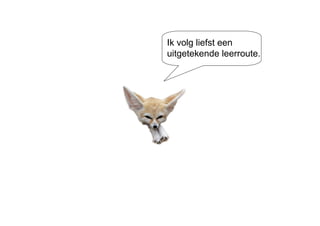 Ik volg liefst een uitgetekende leerroute. 