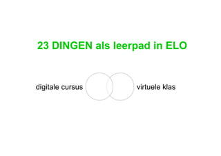 23 DINGEN als leerpad in ELO virtuele klas digitale cursus 