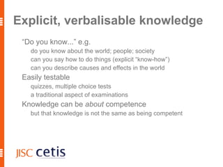 Starting points We are talking about learning, education and training 