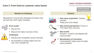Zuora presentation 2015 - Simon-Kucher
Case 3: From fixed to customer value based
Situation & Challenge Solution
Manufactu...