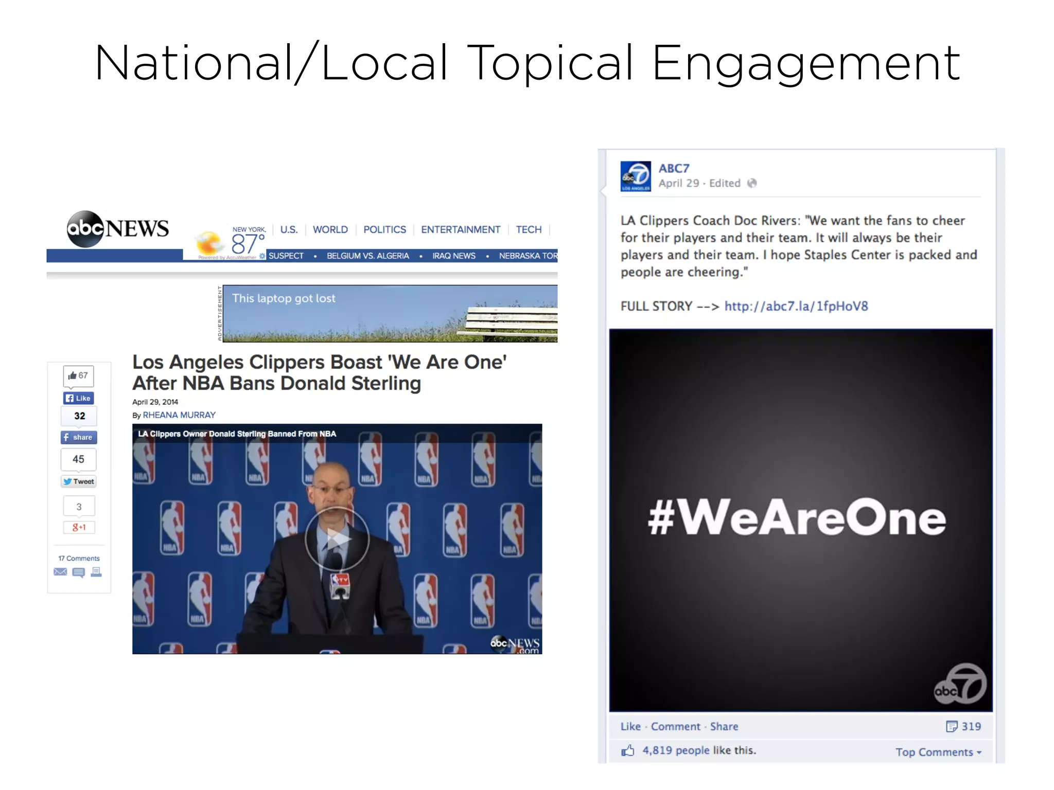 National/Local Topical Engagement
 