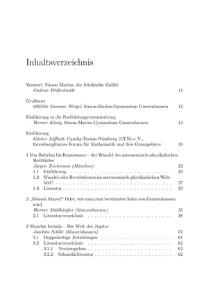 Inhaltsverzeichnis

Vorwort: Simon Marius, der fränkische Galilei
   Gudrun Wolfschmidt                                   ...