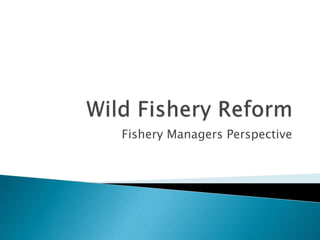 Fishery Managers Perspective
 