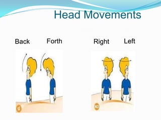 Head Movements

Back   Forth   Right   Left
 