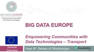 Empowering Communities with
Data Technologies – Transport
Year #1 Series of Workshops
General
Overview
BIG DATA EUROPE
 