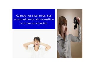 Cuando nos saturamos, nos
acostumbramos a la molestia o
no le damos atención.
 