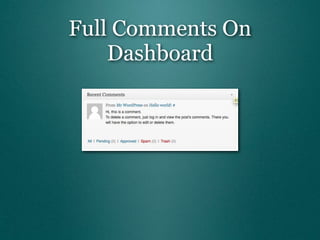 Full Comments On
    Dashboard
 