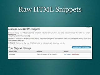 Raw HTML Snippets
 