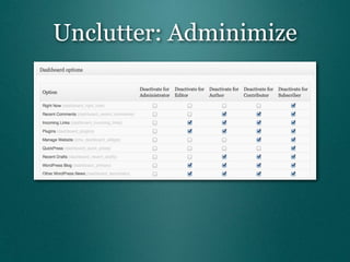 Unclutter: Adminimize
 