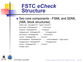 Engineered Check Structure Privacy Enhanced Electronic Cheque System | PDF