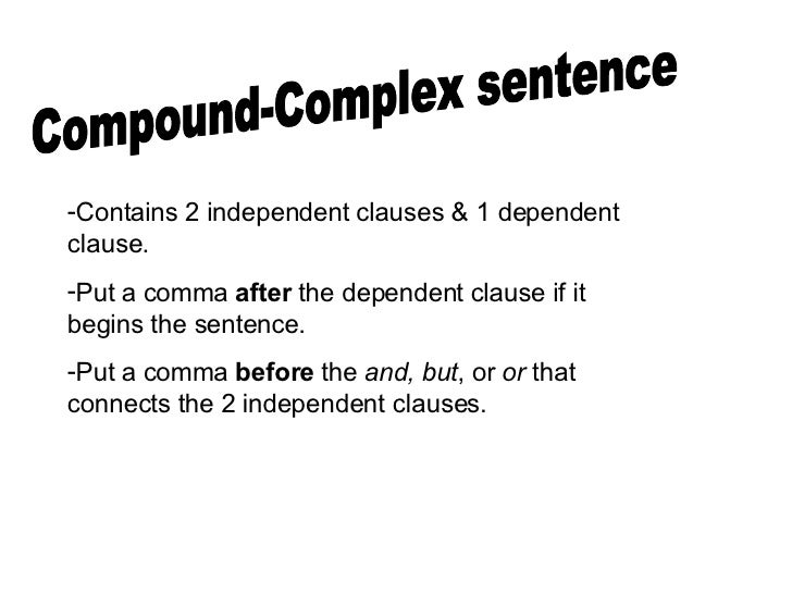 Simple, Comp, Complex Sentences