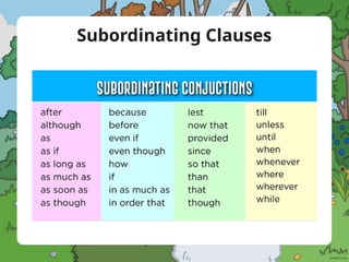 Subordinating Clauses
 