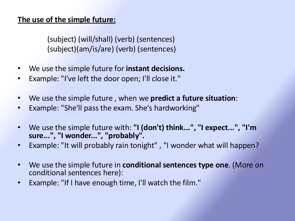 Simple Future Tense