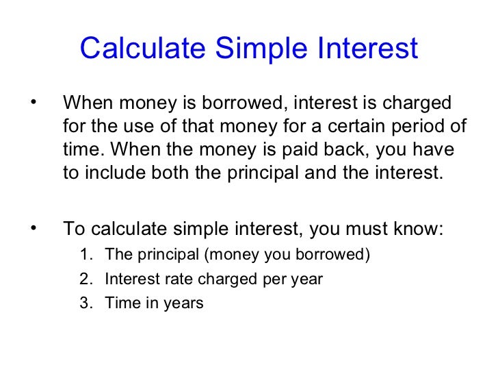 simple interest formula