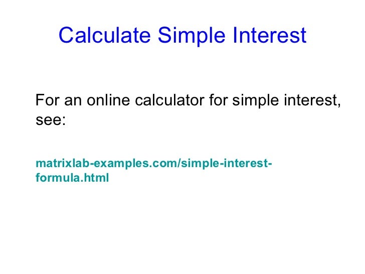 simple interest formula