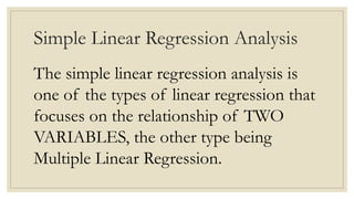 Simple Linear Regression and Correlation Analysis | PPTX