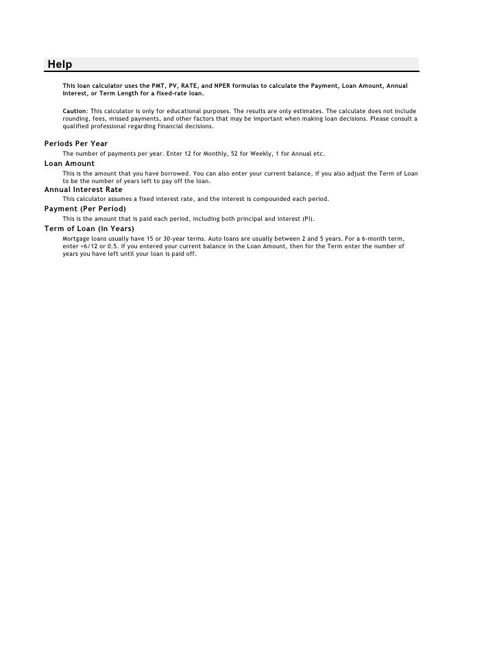 simple loan calculator