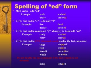 Simple Past Tense | PPT