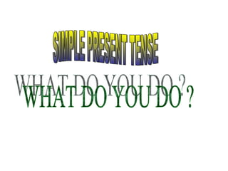SIMPLE PRESENT TENSE WHAT DO YOU DO ? 