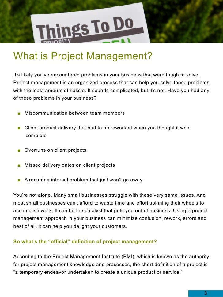 Small business project management