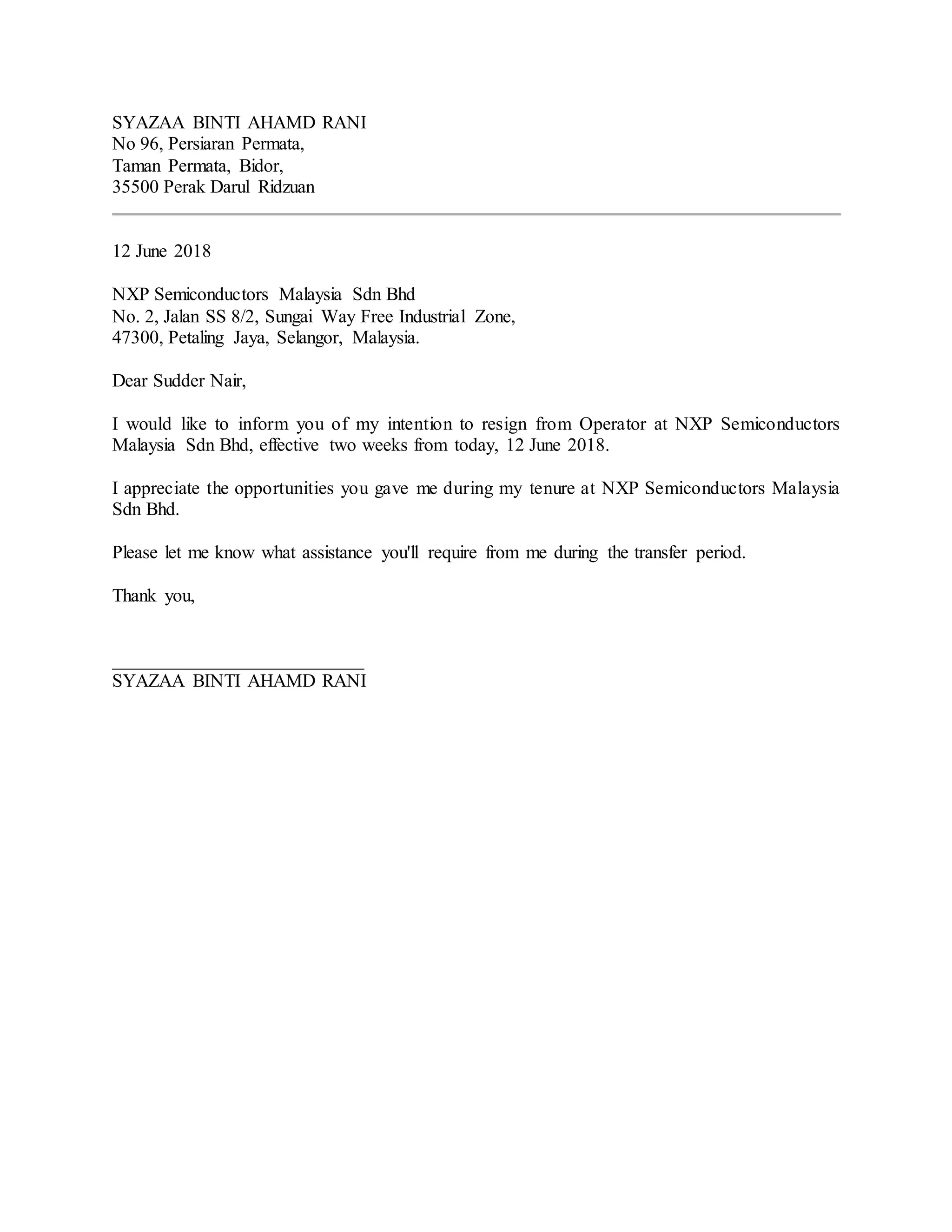 Simple resignation-letter | DOCX
