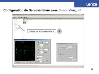 Configuration du Servovariateur avec   Motion View ®   94 Cliquer sur « Compensation » 