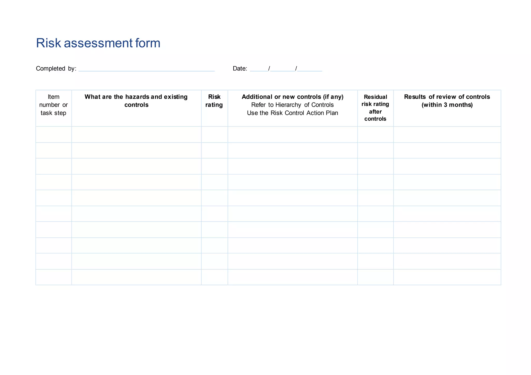 Simple steps-risk-assessment-form | PPT