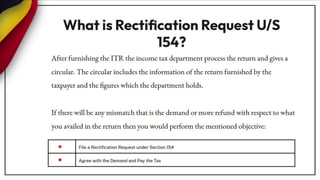 Online File Income Tax Rectification Request U/S 154 on New E-filing ...